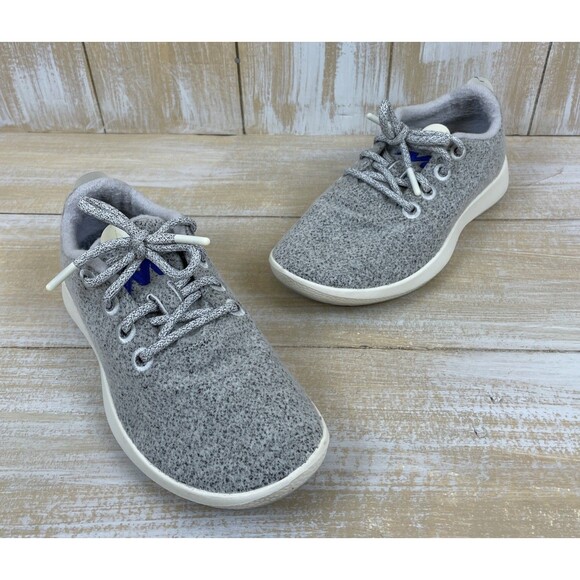 Allbirds Light Gray Heather Wool Lace Up Women's Size W8 Running Sneaker Shoes - Picture 1 of 10